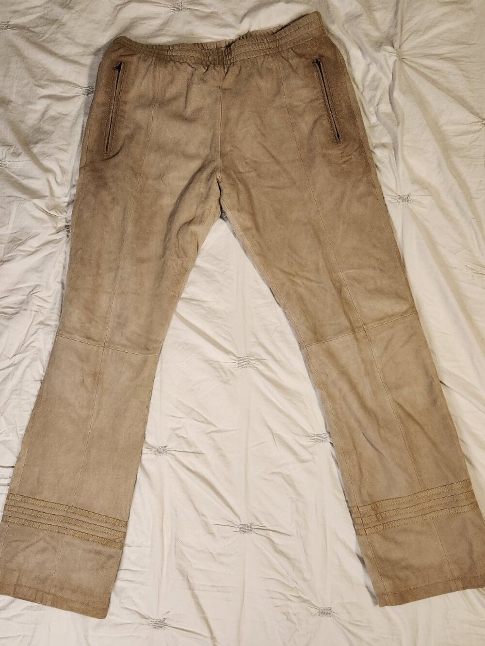 Adidas x Neighborhood Tan Suede Leather Track Pants